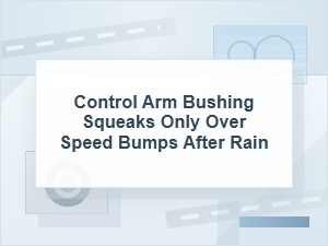 Why Control Arm Bushings Squeak Over Speed Bumps After Rain