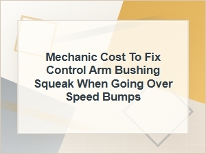 Mechanic Cost to Fix a Squeaky Control Arm Bushing