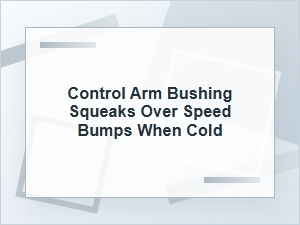Control Arm Bushing Squeaks Over Speed Bumps Cold