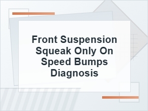 Front Suspension Squeak on Speed Bumps Diagnosis
