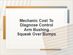 Mechanic Cost to Diagnose Control Arm Bushing Squeak