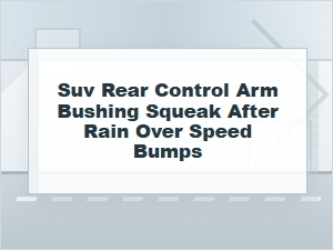 Why Your Suv Rear Control Arm Bushing Squeaks After Rain